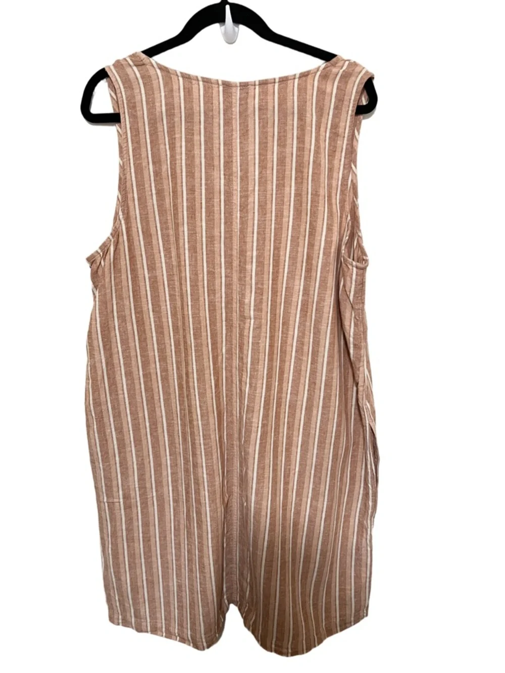 Wonderly XXL Linen Lyocell Dress Jumper Stripe Resort Beach Boho Lagenlook